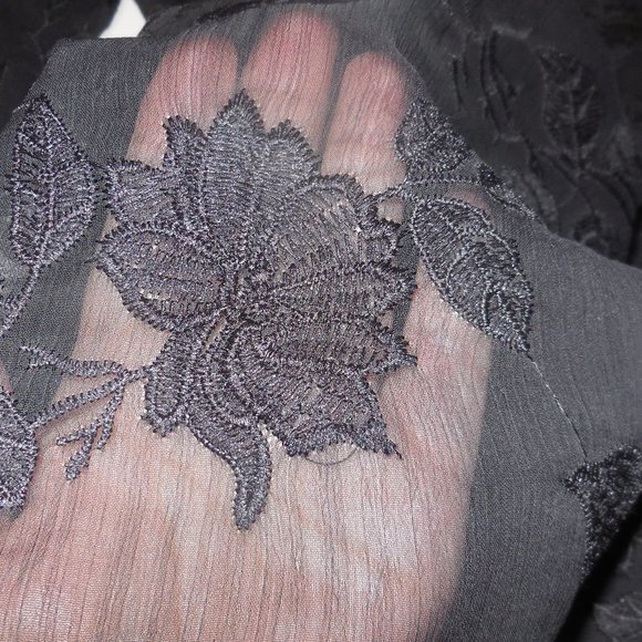 Dress button-down NWT fit & flare long sleeve bellow knee chiffon floral - Picture 9 of 9